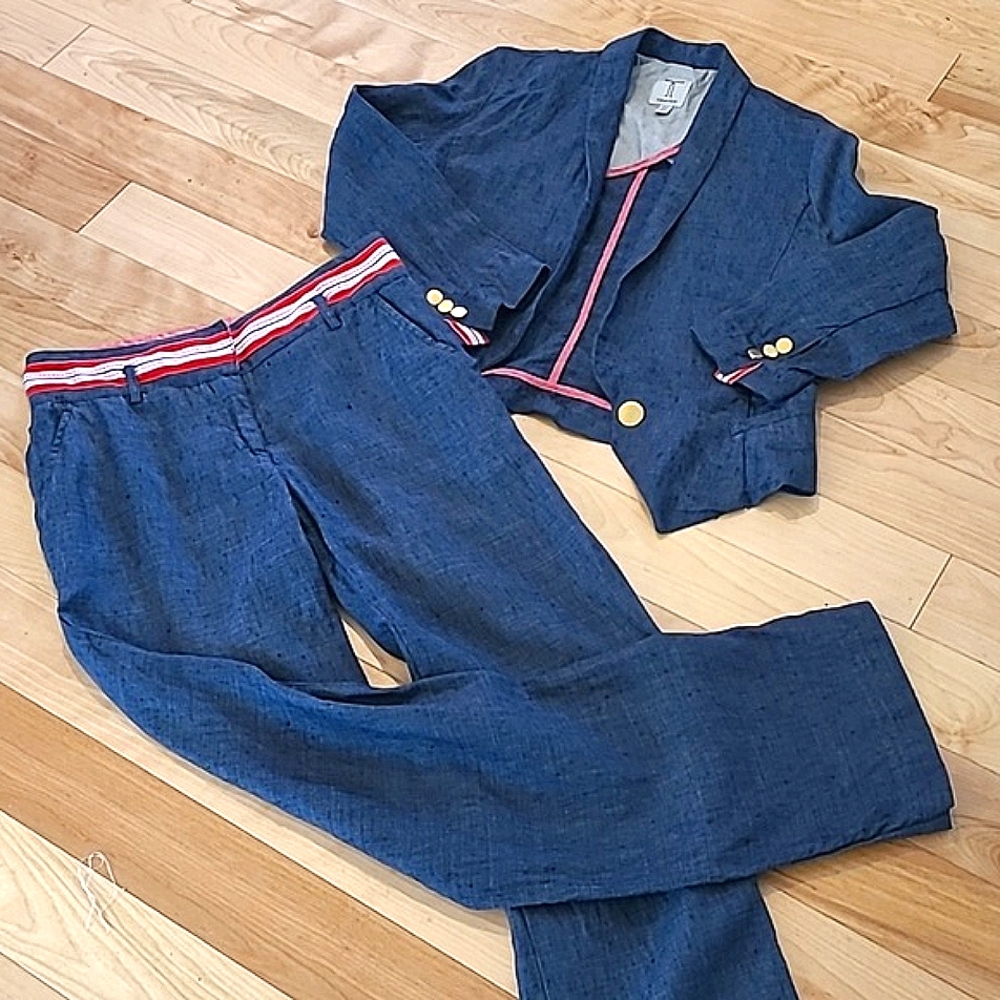 Linen suit by tristan navy